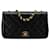 Chanel Black CC gestepptes Lammleder mit voller Klappe Schwarz  ref.1347464