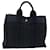Hermès HERMES Fourre Tout PM Hand Bag Canvas Navy Black Auth bs13675 Navy blue Cloth  ref.1347585