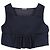 Top corto con peplum Duchesse de seda azul marino de Miu Miu