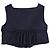 Top corto con peplum Duchesse de seda azul marino de Miu Miu - vista 2