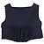 Top corto con peplum Duchesse de seda azul marino de Miu Miu - vista 5