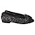 Timeless Chanel Sapatilhas de bailarina com lantejoulas e cetim em tweed preto Algodão  ref.1347875