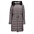 Doudoune à capuche bordée de fourrure de renard Moncler en toile de nylon grise  ref.1348143