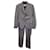Costume à carreaux Yves Saint Laurent en laine grise  ref.1348147