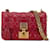 Solapa pequeña DiorAddict Cannage de piel de cordero roja Dior Cuero  ref.1348225