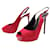 SCARPE SAINT LAURENT 315576 SOLLEVAMENTI SLINGBACK 39.5 SCARPE IN CAMOSCIO ROSSO Svezia  ref.1348347