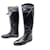 Hermès CHAUSSURES HERMES BOTTES JUMPING 38 RUBAN SOIE DIES ET HORE EN CUIR BOOTS Noir  ref.1348350