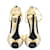 Dolce & Gabbana Schwarz/Sandalen mit goldenem Herz-Absatz Leder  ref.1348670