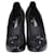 Escarpins à plateforme Chanel Black Camellia Cap Toe Cuir Noir  ref.1348674