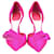 Christian Dior Dior D'Orsay Pumps mit Schleife in Neonpink Leinwand  ref.1348754