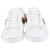 Baskets Ace Ace brodées blanches Gucci Cuir Rouge  ref.1348763