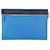 Grande pochette zippée bleue bicolore Victoria Beckham Cuir  ref.1348778
