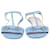 Sandales plates à bride en T bleu clair Gucci Cuir  ref.1348792