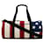 Bolsa de viaje de lona con bandera americana de Saint Laurent Blanco Lienzo  ref.1349044