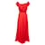 Vestido largo con hombros descubiertos Valentino Roja  ref.1349612