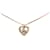 Dior Gold Logo Rhinestones Heart Pendant Necklace Golden Metal Gold-plated  ref.1349991