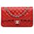 Solapa con forro de piel de cordero clásico mediano rojo Chanel Roja Cuero  ref.1349996