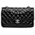 Patta foderata in vernice classica nera media Chanel Nero Pelle Pelle verniciata  ref.1350062