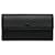 Carteira longa Chanel preta CC Chevron em pele de cordeiro Preto Couro  ref.1350072