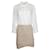 Alice + Olivia Alice et Olivier, robe chemise en lin Coton Viscose Blanc  ref.1350413