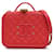 Bolsa Chanel Média CC Caviar Filigrana Vanity Case Vermelha Vermelho Couro  ref.1350881