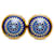 Orecchini a clip smaltati blu Hermès Metallo  ref.1351176
