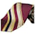 Dior Corbata Granate à Rayas Amarillas y Negras Soie Rouge  ref.1351276