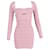 Herve Leger Mini-robe découpée à manches longues en polyester rose  ref.1351606