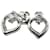 & Other Stories [LuxUness] Platinum Heart Stud Earrings  Metal Earrings in Good condition  ref.1351674