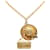 Chanel Bolsa com aba dourada e colar com pingente de chapéu Dourado Metal Banhado a ouro  ref.1351885