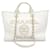 Borsa shopping Deauville in tela bianca media con punto quadrato Chanel Bianco Panno  ref.1351950