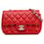 Solapa única clásica de piel de cordero rectangular mini roja Chanel Cuero  ref.1351956