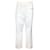 Autre Marque Fabiana Filippi Branco / Calça de algodão com detalhe de contas Monili prateada  ref.1354742