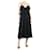 Zimmermann Vestido midi slip preto com babados - tamanho UK 12 Poliéster  ref.1355311