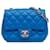 Chanel Blaue Mini Square Klassische Lammleder Einzelklappe  ref.1356891