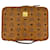 Capa para iPad MCM de 11 polegadas, estojo em couro Visetos, bolsa pequena em cognac com estampa de logotipo. Conhaque  ref.1357062
