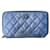 Chanel 2.55 wallet Blue Leather  ref.1357069