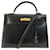 Hermès Hermes Kelly 32 Negro Cuero  ref.1359214