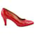 Céline Leather Heels Red  ref.1360375