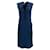 Autre Marque Valentino Navy Stretch Sleeveless Dress with Ruffle Blue Viscose  ref.1360455