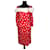 Carven vintage red cocktail dress with polka dot White Cotton  ref.1360679