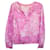 Giambattista Valli Floral V-neck Top in Pink Silk  ref.1360706