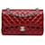 Chanel Red Medium Classic Flap doublé de brevet Cuir Cuir vernis Rouge  ref.1360857