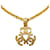 Colar Chanel com pingente triplo CC em ouro Dourado Metal Banhado a ouro  ref.1360955