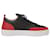 Tênis Christian Louboutin Happyrui em malha preta e camurça vermelha Vermelho Borracha  ref.1361307