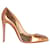 Christian Louboutin Metallic Pigalle Follies Pumps in Bronze Patent Leather  ref.1361327