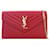 Saint Laurent Red Grain De Poudre Cassandre Envelope Wallet on Chain Leather Pony-style calfskin  ref.1361438