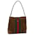 GUCCI Web Sherry Line Shoulder Bag Suede Brown Red Green 33900 auth 72093  ref.1361530