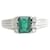 & Other Stories PT850 Platinum Ring with Synthetic Emerald and Diamond in Excellent Condition Silvery Metal  ref.1361766