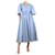 Rejina Pyo Blue pinstripe v-neck midi dress -  UK 8  ref.1361795